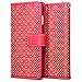 iPhone 6S Plus Case, Terrapin [Red] [Etched Floral Pattern] Textured PU Leather Wallet Case with Card Slots ID Window Cash Compartment and Detachable Wrist Strap Case for iPhone 6 Plus / 6S Plus - Red