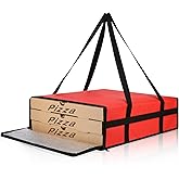 Bodaon Insulated Pizza Delivery Bag, 20" x 20" x 6" Pizza Warmer Bags for Carry Hot, Food Warmers for Parties, Pizza Thermal Insulation, Pizza Carrier for Catering, Red, 1-Pack