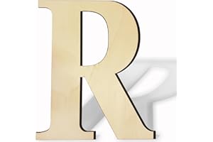 BIUWING 17 Inch Unfinished Wood Letter for Wall Decor, Paintable Thick Wooden Letter for DIY Craft Projects, Blank Wood Alphabet Letter for Birthday, Parties, Wedding, Christmas Home Decoration(Letter R)