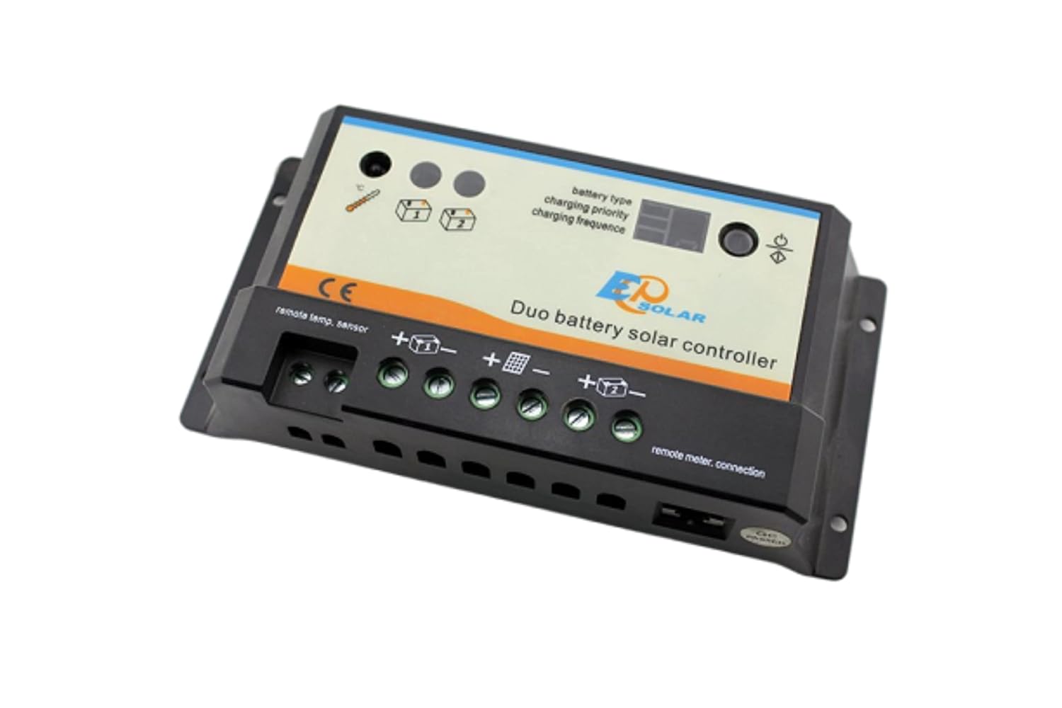 EPEVER® EPIPDB-Com 20A PWM Charge Controller for 2 Different Batteries 12/24V Duo Batteries, PWM EPIPDB-Com 20A (12/24V, 320/640W)