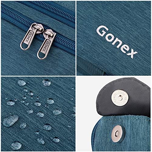 Gonex Travel Toiletry Bag with Dual-Way Zippers Dopp Kit for Men Women Toiletries Makeup Bag Cosmetic Organizer Shaving Bag for Business Trip (Blue) 3 Gonex Travel Toiletry Bag with Dual-Way Zippers Dopp Kit for Men Women Toiletries Makeup Bag Cosmetic Organizer Shaving Bag for Business Trip (Blue)