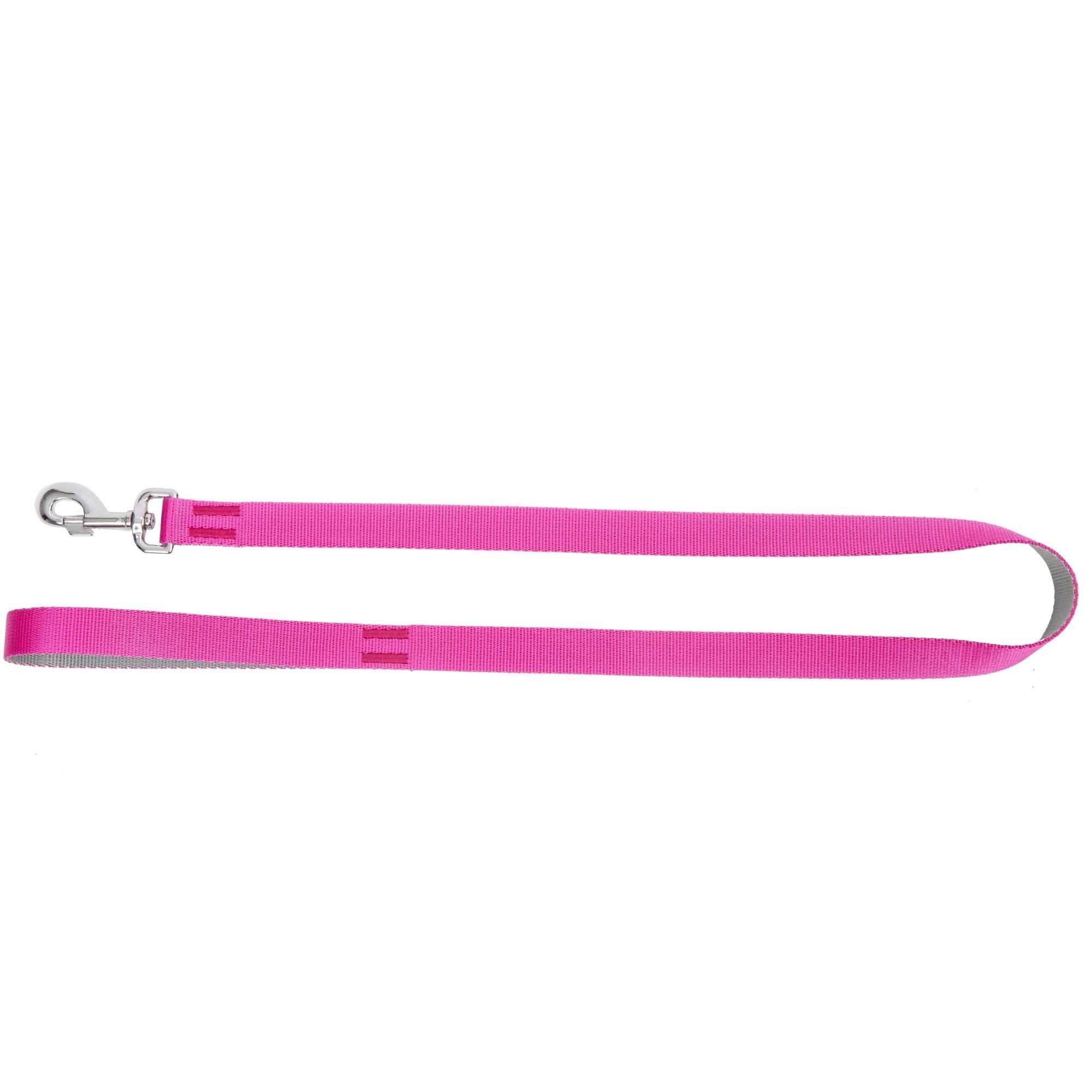 Dingo Dog Leash Handmade Pink with Silver Contrast 14715