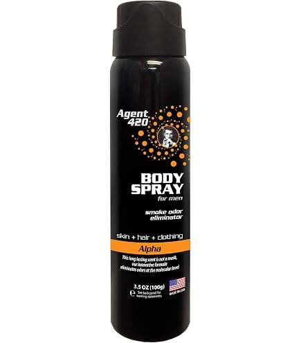 Amazon.com : Agent 420 Cannabis & Cigarette Smoke Odor Body Spray for Men,  3.5 oz — Eliminates Odors at the Molecular Level (Rise and Grind) : Health  & Household