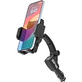 woleyi Cigarette Lighter Car Phone Holder - Dual USB Fast Charging Cell Phone Mount for Car Charger with Adjustable Arm for iPhone Air 17 Pro Max 16 15 14 13 12 11, S25 and More 4.7 to 7" Smartphones