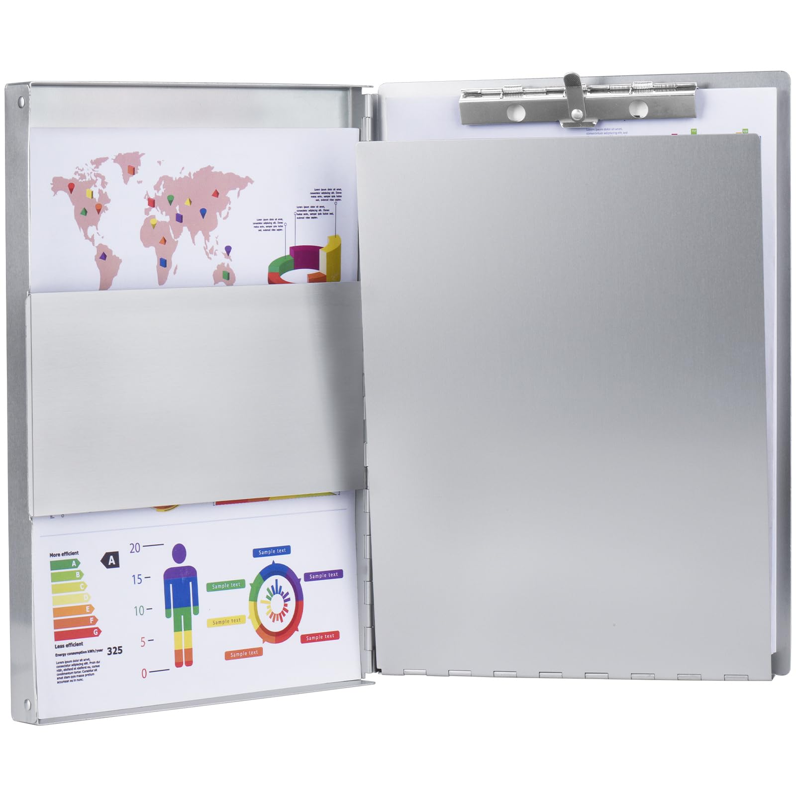 Photo 1 of ZCZN Aluminum Clipboard with Storage and Clip Recycled, Clipboard Folder, Sturdy Letter Size Recycle Metal Form Holder for Business Office Medical Professionals, Letter Size (Silver)