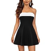 jascaela Womens Strapless Short Dresses Sleeveless Tube Dress Homecoming Party Sexy Mini A Line Dress