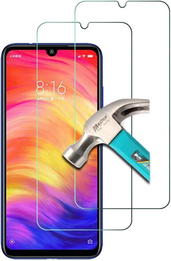 AFGLASS 2Pack, Compatible with Redmi Note 7 Screen Protector, Tempered Glass for Xiaomi Redmi Note 7, Anti Scratch, 9H Hardness, Easy to install