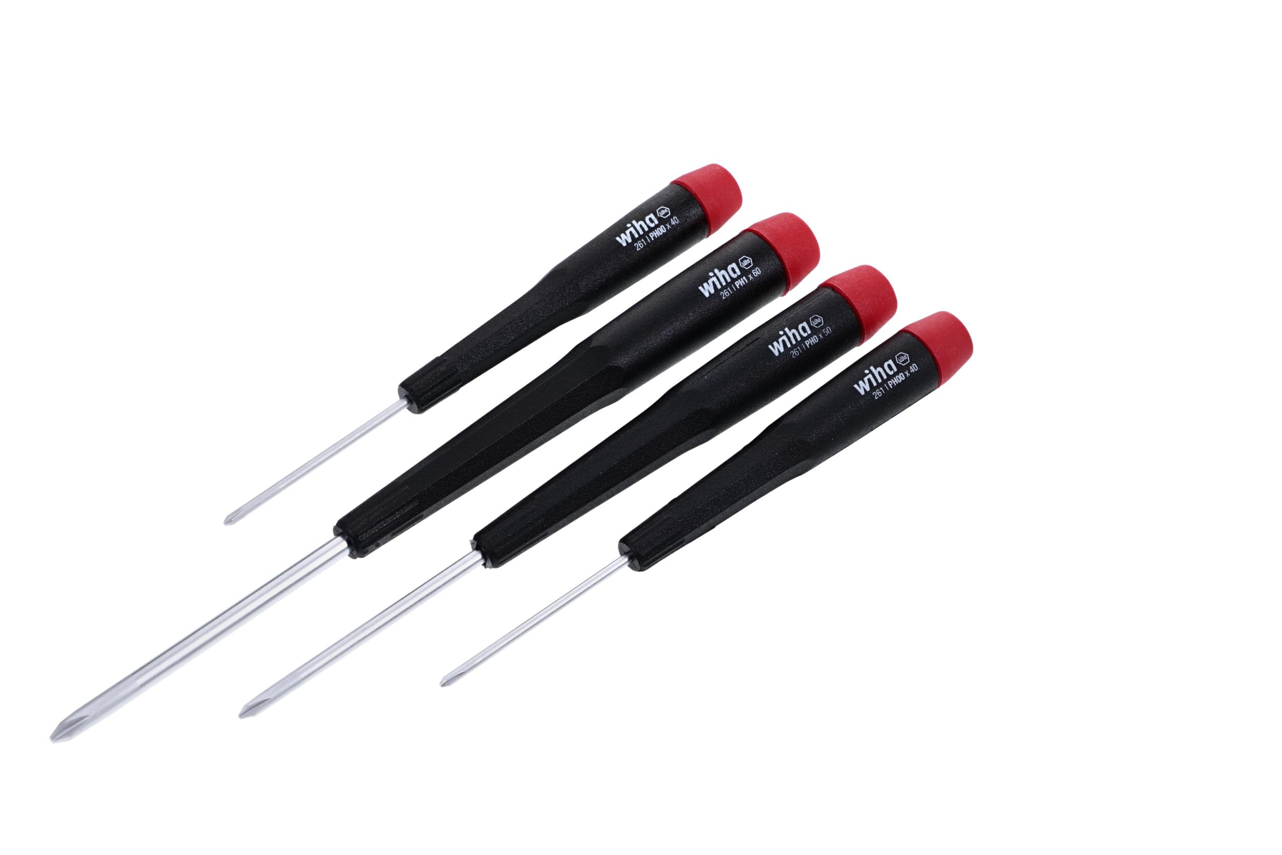 Wiha 26194 Screwdriver Set, Phillips with Precision Handles, 4 Piece
