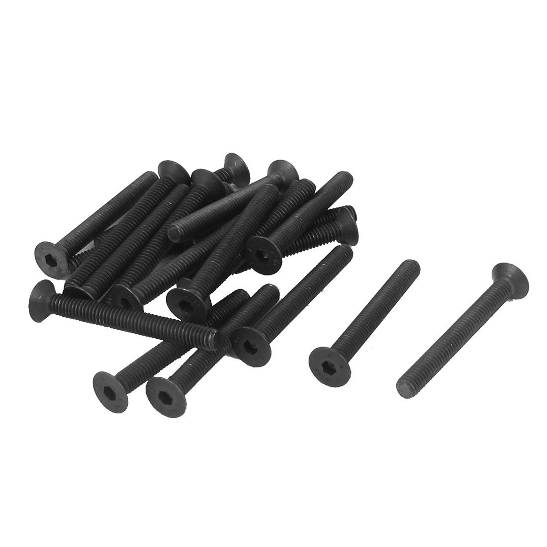 Sourcingmap M4 x 35mm Metric Hex Socket Countersunk Head Screw Bolts Black 20PCS