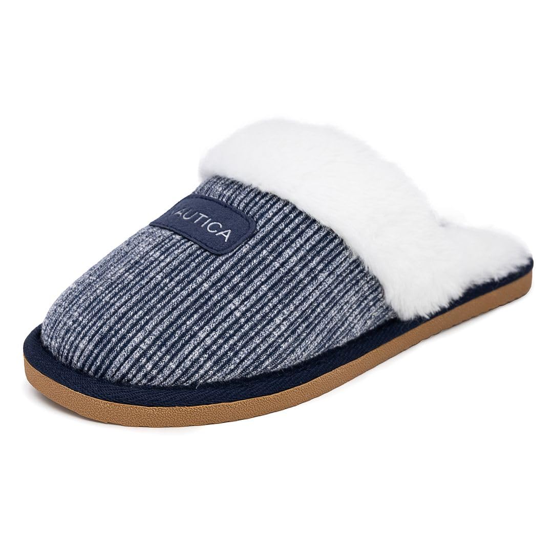 Nautica Women's Cozy Micro Suede Slide Slippers