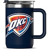 Hydrapeak x NBA Officially Licensed Oklahoma City Thunder 18oz Insulated Coffee Mug with Flip Lid and Handle for Travel, Cold/Hot, Stainless Steel Coffee Cup Insulated, BPA-Free Double Walled, Tea Mug