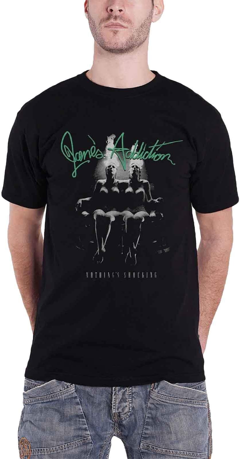 Janes Addiction T Shirt Nothings Shocking Band Logo Official Mens New Black