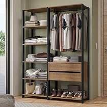 Guarda-roupa Closet Modulado Valencia 2 Gavetas 129cm Rustic/preto