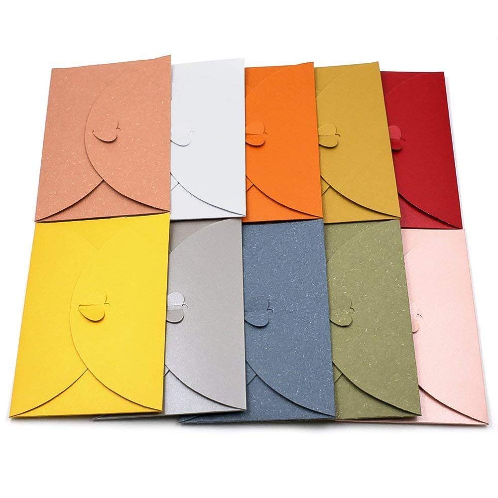 Candy Colors Kraft Paper Envelopes Heart Clasp Design DIY Post Card Holder for Wedding Birthday Thanksgiving Chrismas gifts Handmade Invitations