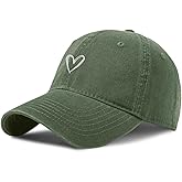 Pairxily Vintage Heart Embroidered Baseball Cap Distressed Adjustable Hat for Women Low Profile Dad Hats Unisex Cotton Cap