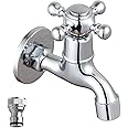 Chrome Brass Wall Mounted Balcony Mop Sink Faucet Brass Single Handle Cold Garden, Laundry Utility Faucets