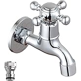 Chrome Brass Outdoor Wall Mounted Water Tap Balcony Mop Basin Garden Faucet, Laundry Utility Faucets