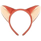WOVOWOVO Fox Ears Headband Fox Ear Hairband Furry Animal Ears Headbands Halloween Costume Accessories for Women Men Adults