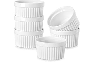 MALACASA Ramekins 12 oz Oven Safe, Porcelain Creme Brulee Ramekins Pudding Custard Cups Large Ceramic Souffle Dishes Ramakan 