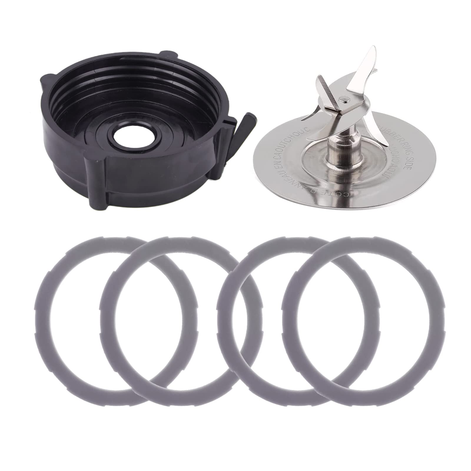 Photo 1 of **MISSING  GASKETS**Replacement Blender Parts for Oster Pro 1200 Blender, Includes Stainless Steel Blender Cutter Blade 164160, Jar Base Bottom Cap 179854-000-000 and 4Pcs Silicone Rubber Gaskets 182341-000-842