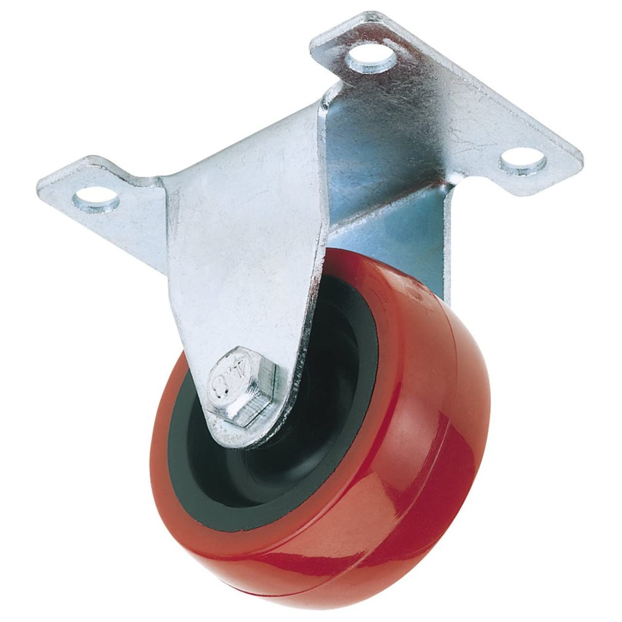 Draper 65512 75 kg 50 mm Diameter S.W.L Fixed Plate Fixing Polyurethane Wheel