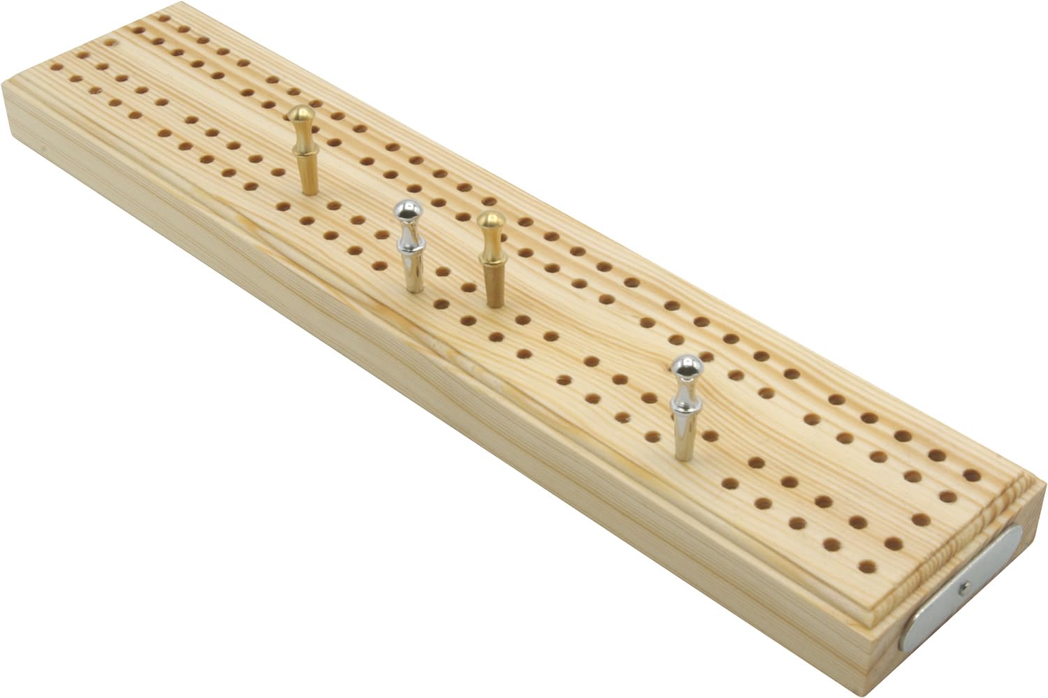 British Made Wooden Cribbage Board with Peg Storage - 24cm (9") Supplied with 4 Metal Pegs and Instructions - Handmade in the UK by Brimtoy - Adult, Teen/Unisex