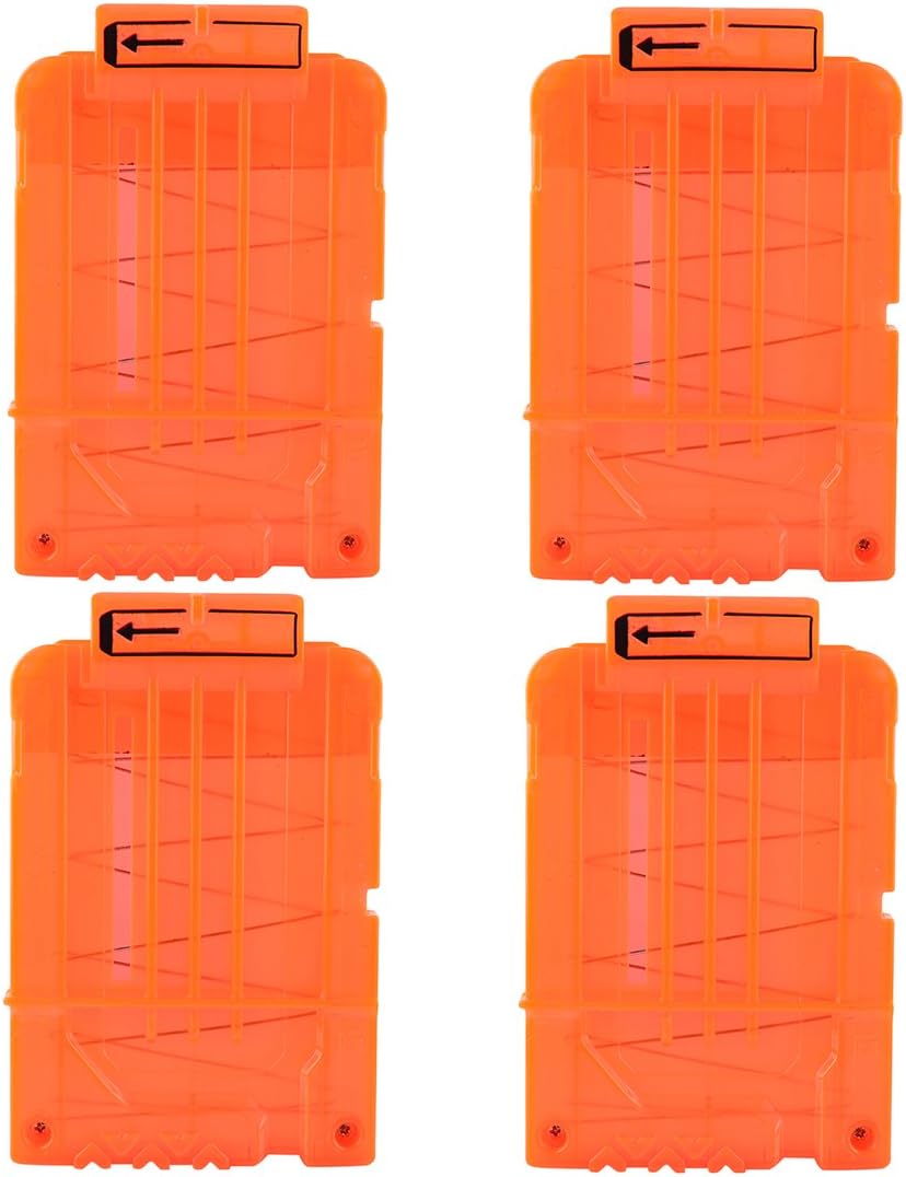 Likeluk 4pcs Soft Bullet Quick Reload Clips 6 Darts Clips for Nerf N-strike Elite Magazine Toy