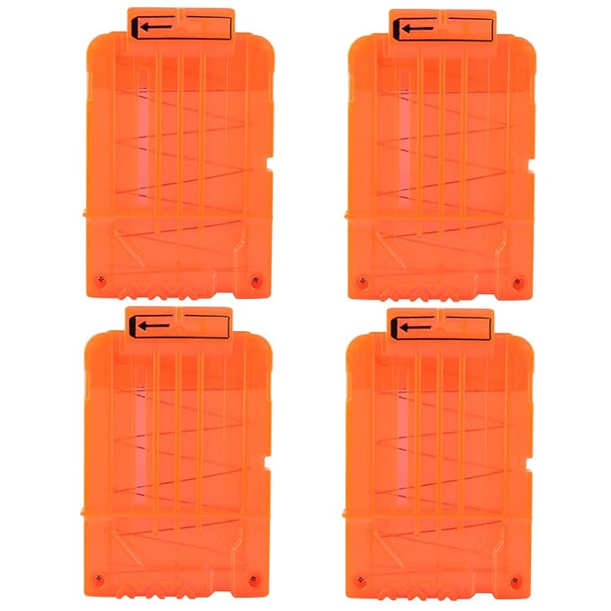 Mecotech Clip Magazin, 4 Stück 6-Darts Soft Bullet Clip Magazin Zubehör für Nerf N-Strike Elite