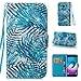 Firefish Galaxy J310 / J3 Case, Galaxy Amp Prime Case, Galaxy Express Prime Case,3D Painting [Card Slots] Leather Wallet Case Magnetic Closure Full-Body Protective Cover for Samsung J310 / J3-Leaves