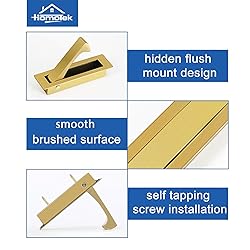 HOMOTEK Recessed Pocket Door Pull Handle, Edge