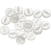 HARFINGTON 20pcs 14L White Round Sewing Buttons 9mm 11/32" Resin 2-Hole Fish Eye Craft Replacement Button for Craft Pants Dress Skirt Clothing Fastener Buttons
