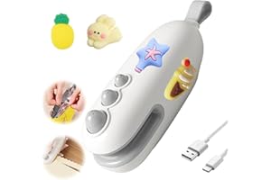 Mini Bag Sealer, Upgrade Rechargeable 2 in 1 USB Rechargeable Bag Sealer Heat Seal Tool with Cutter, Portable Food Sealer Bag