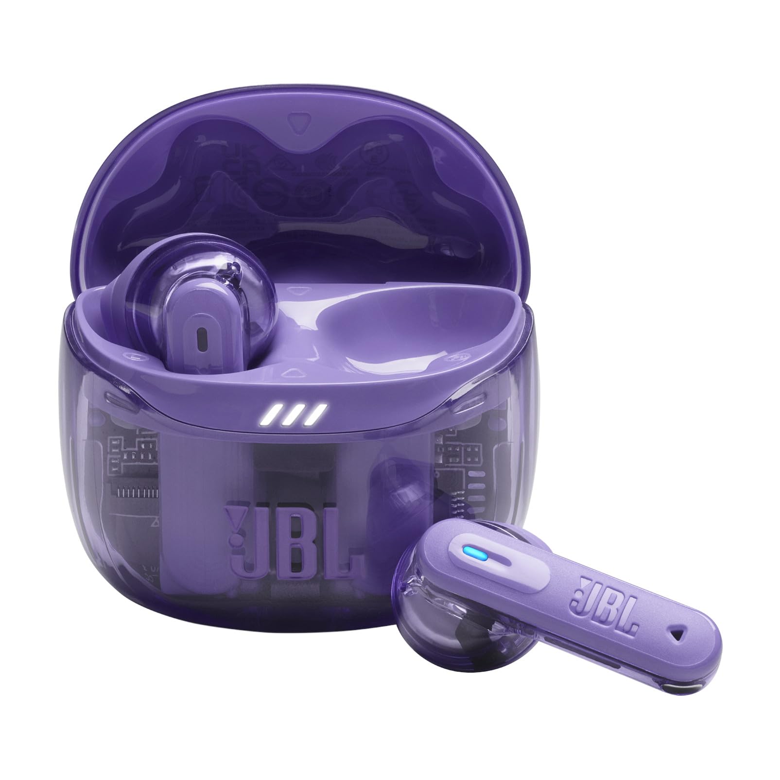 JBL Tune Flex Ghost 2, Kabellose Bluetooth-In-Ear-Ohrhörer mit Noise-Cancelling, 48 h Wiedergabezeit, IP54 wasser - und staubgeschützt, Multipoint-Verbindung, Ergonomisches Design, Purple Ghost