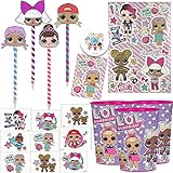 LOL Surprise Birthday Party Favors Pack For 8 Guests With LOL Pens, Removable Tattoos, Stickers, Favor Cups and Exclusive Birthday Pin