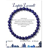 Crystal Bracelet for Women Spiritual 6mm Natural Stone Bracelets Handmade Stretch Crystal Beaded Bracelets Energy Gemstone Bracelet Healing Bracelet Crystal Jewelry for Women Men