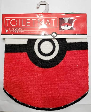Amazon Co Jp モンスターボール マット トイレ足元マット サイズ 直径55cm ポケモン ポケットモンスター ホビー