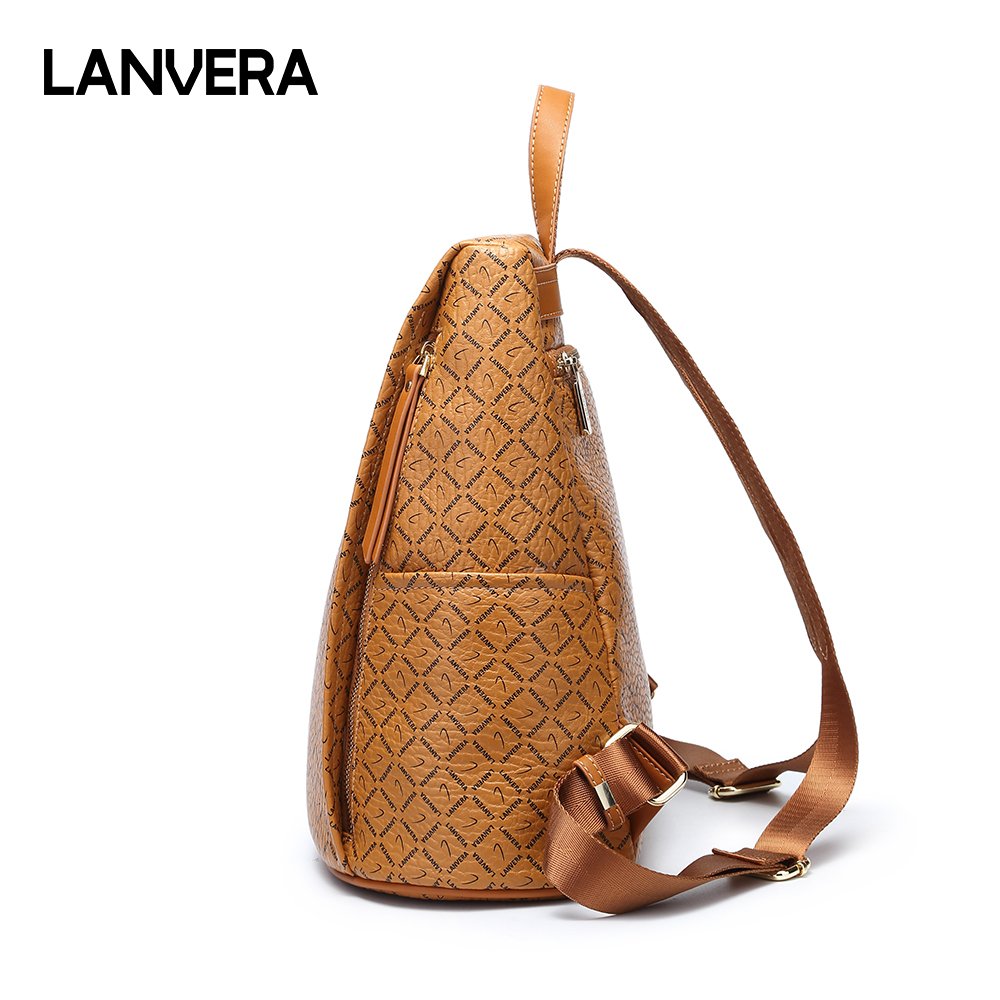 Lanvera Leather Backpack Shoulder Bag for Women fashion School Bag(Yellow)