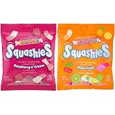 Smarties Squashies Variety Pack Foam Marshmallows Gummy Candies - Raspberry &amp; Cream and Mixed Fruit Flavored - Allergen Free, Peanut Free &amp; Gluten Free Candy - Soft &amp; Chewy Squashies Candies - 5 oz Bag (Pack of 2)