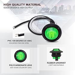 TMH 20 Pcs 3/4 Inch Round Green LED Small Bullet