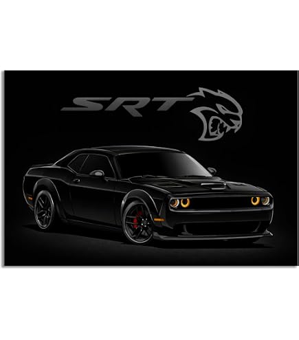 Amazon.com: Supercar Poster Challenger Hellcat Poster Racing Wall