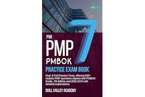 PMI PMP PMBOK 7 Practice Exam Book: Over 3 Full Practice Tests, offering 540+ realistic PMP questions aligned with PMBOK Guid