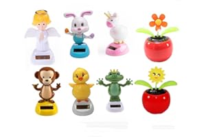 TONER DEPOT Solar Powered Dancing Animal Window Sun Catcher Swinging Animated Bobble Dancer Toy Car Decor Solar Window Toys,8 Pack