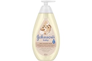 Johnson’s Skin Nourish Moisture Vanilla & Oat Body Wash - Baby Bath Skin Care - Sensitive Skin - 600 mL, Vanilla Fragrance