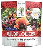 Wildflower Seeds Butterfly and Humming Bird Mix - Large 1 Ounce Packet 7,500+ Seeds - 23 Open Pollinated Annual and Perennial Species