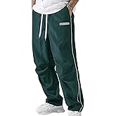 Yimoon Men's Parachute Pants Y2k Baggy Sweatpants Drawstring Wide Leg Casual Pants Streetwear