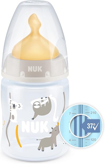 NUK First Choice+ Baby Bottle 0-6 Months 150 ml Safari Beige BPA-Free