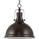 Kira Home Belle 14" Modern Industrial Pendant Light, Adjustable Hanging Height, Oil Rubbed Bronze Finish