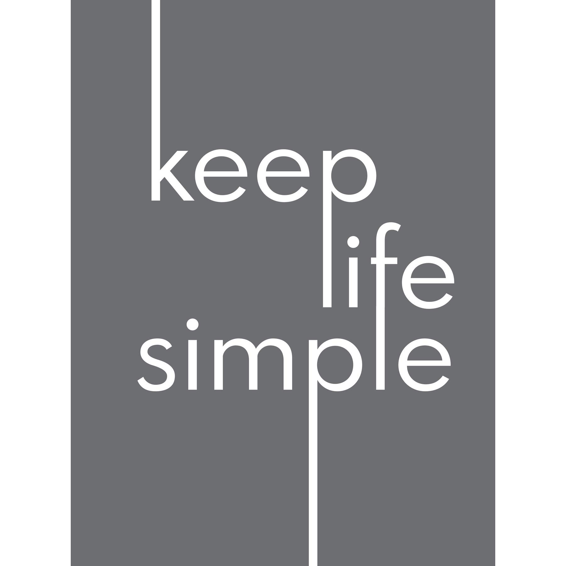Wee Blue Coo Keep Life Simple Typography Minimalist Premium Wall Art Canvas Print 18X24 Inch