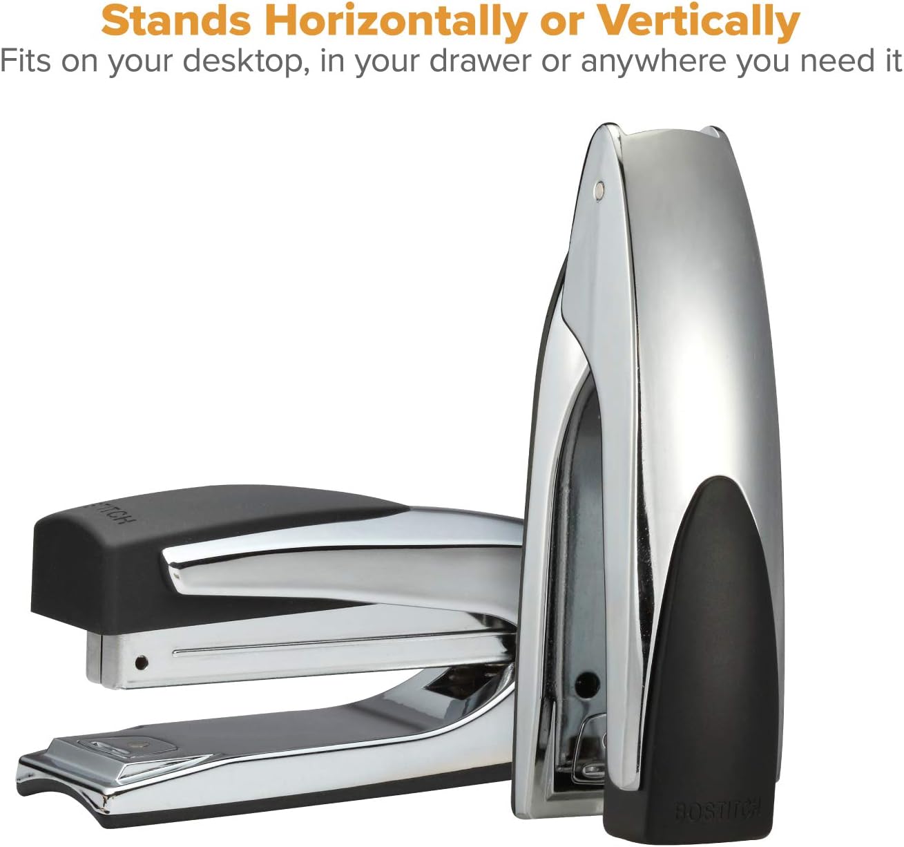 Bostitch Premium Metal Executive Stand-Up Desktop Stapler, Chrome (B3000) : Desk Staplers : Office Products