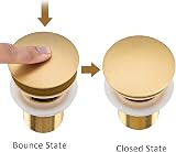 Frap Basin Sink Waste Slotted Pop Up Click Clack Brushed Gold view 4